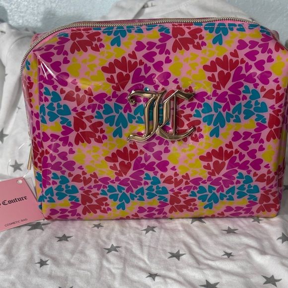 Juicy Couture Handbags - Juicy Couture Multicolor Heart Cosmetic Bag